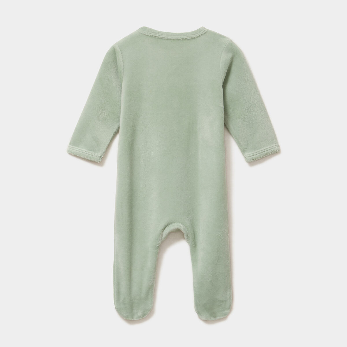 Dors-bien effet velours manches longues vert pastel b&eacute;b&eacute;