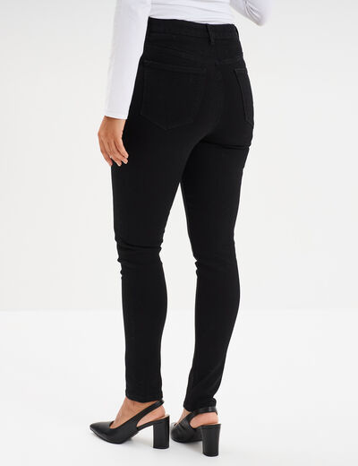Jeans skinny taille haute denim noir femme