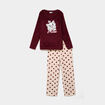 Ensemble pyjama velours Les Artistochats bordeaux femme