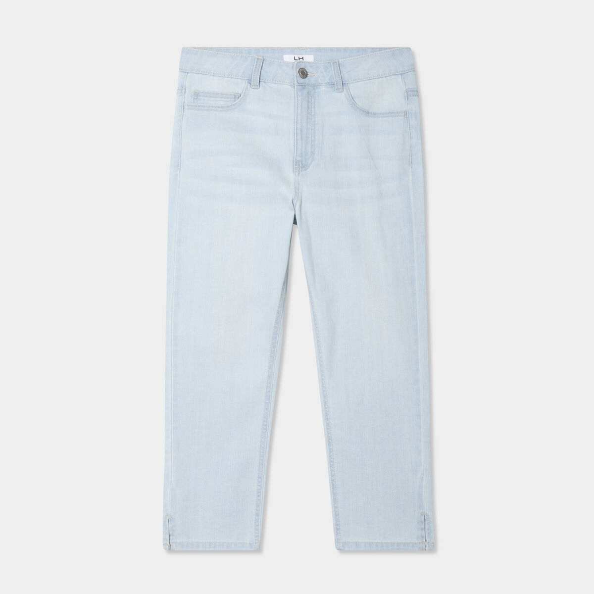 Corsaire slim en jean denim bleach femme