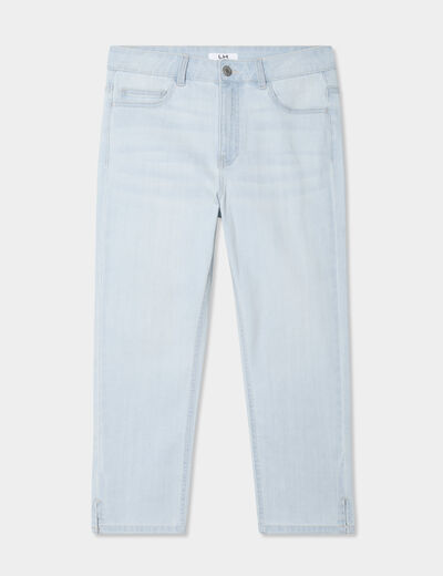 Corsaire slim en jean denim bleach femme