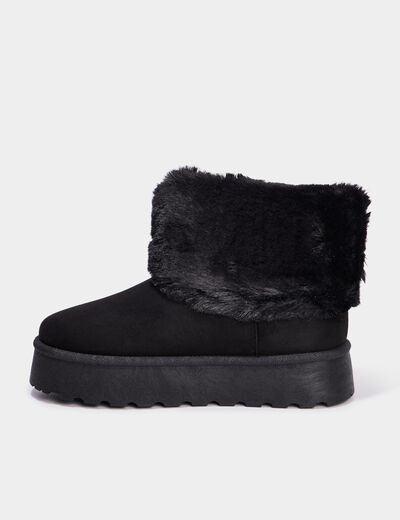 Boots avec fausse fourrure noir femme