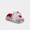 Chaussons mules fausse fourrure gris femme