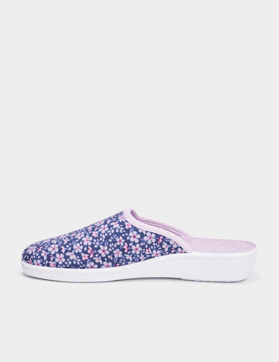 Chaussons mules compensés mauve femme