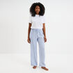 Pantalon de pyjama fluide bleu femme