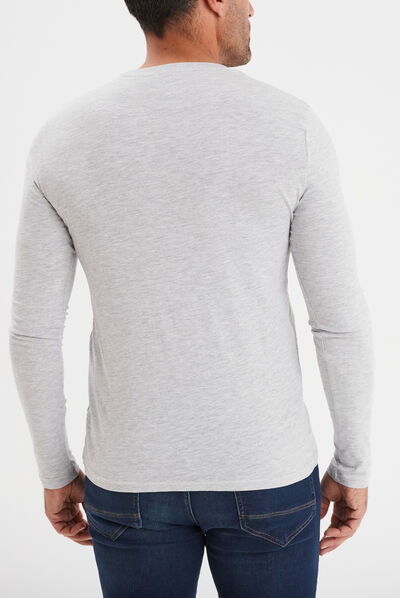 T-shirt manches longues gris homme