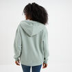 Sweat zippé à capuche vert pastel femme
