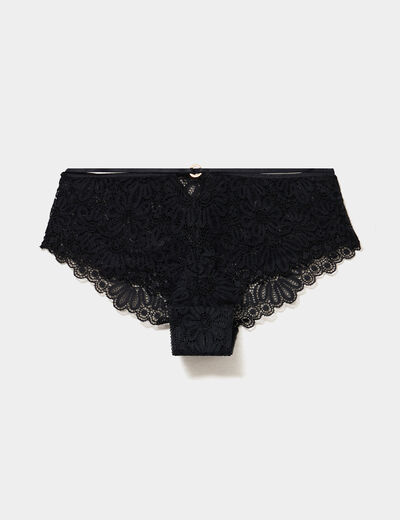 Shorty en dentelle noir femme