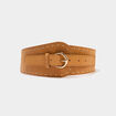 Ceinture large à clous camel femme
