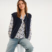 Veste sans manches effet polaire bleu marine femme