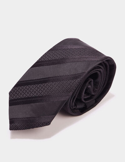 Cravate effet satin noir homme