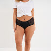 Shorty en coton noir femme grande taille
