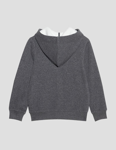Sweat zippé à capuche gris garçon