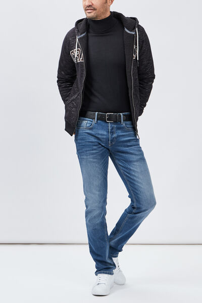 Pull avec col roulé noir homme