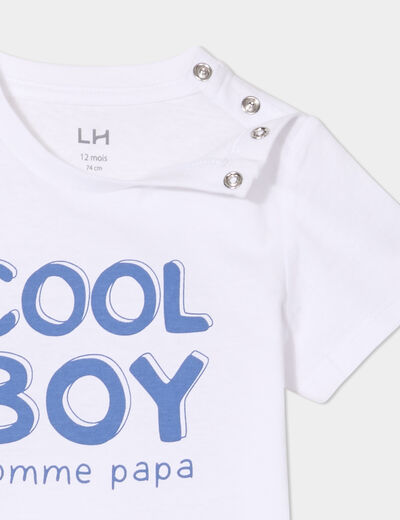 T-shirt manches courtes coton blanc bébé garçon