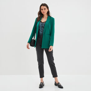 Caraco satin avec dentelle Liberto bleu canard femme