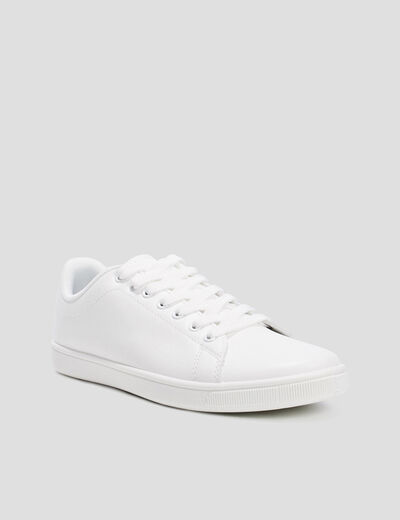Tennis à lacets blanc femme