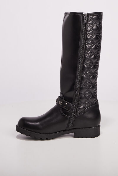 Bottes matelassées noir fille