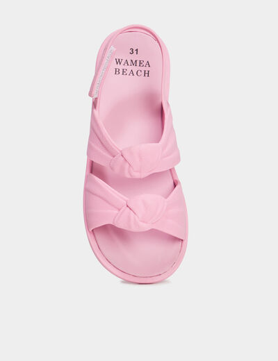 Sandales brides noeuds Wamea Beach rose fille