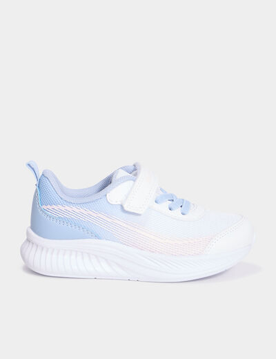 Baskets running à scratchs blanc fille