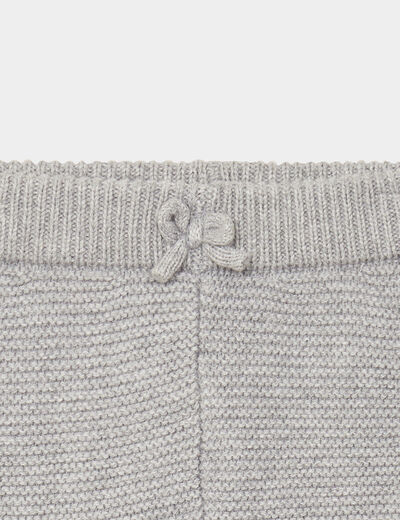 Pantalon tricot coton gris clair b&eacute;b&eacute;