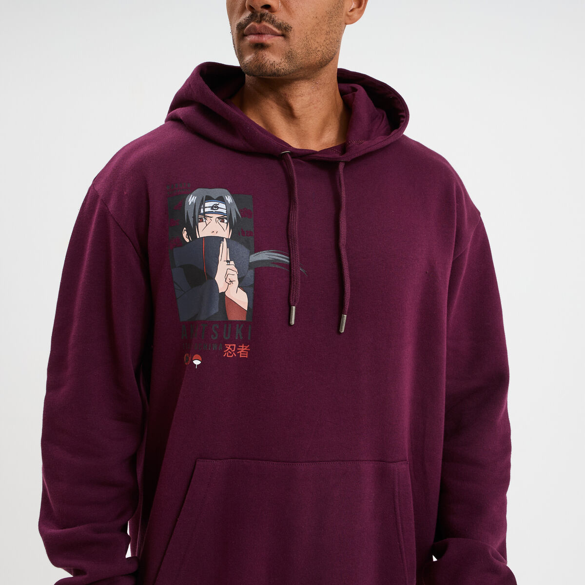 Sweat hoodie 1 poche Naruto Itachi prune homme