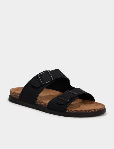 Sandales &agrave; boucles noir homme