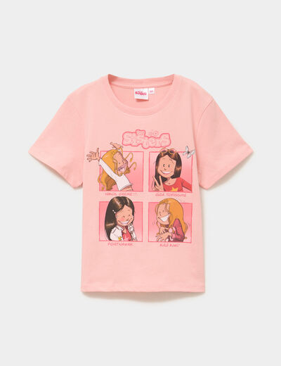 T-shirt manches courtes Les Sisters orange clair fille