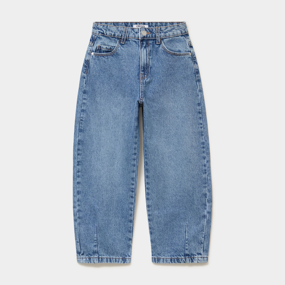 Jean barrel 5 poches coton denim double stone fille