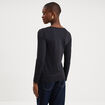 T-shirt ajust&eacute; manches longues noir femme
