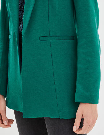 Veste blazer droite vert émeraude femme