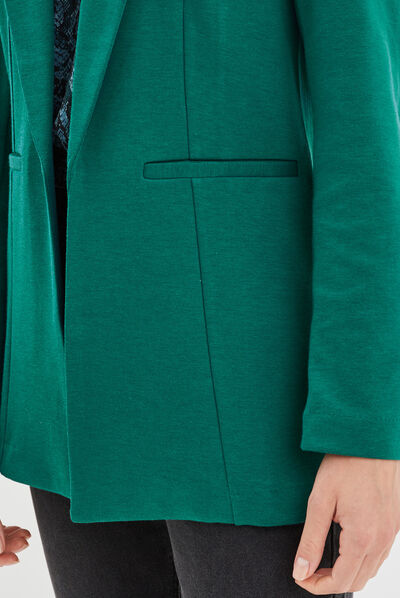 Veste blazer droite vert émeraude femme
