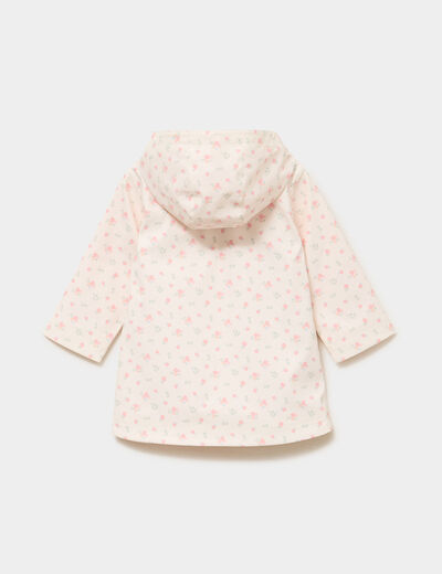 Parka &agrave; capuche imperm&eacute;able d&eacute;perlante ecru b&eacute;b&eacute; fille