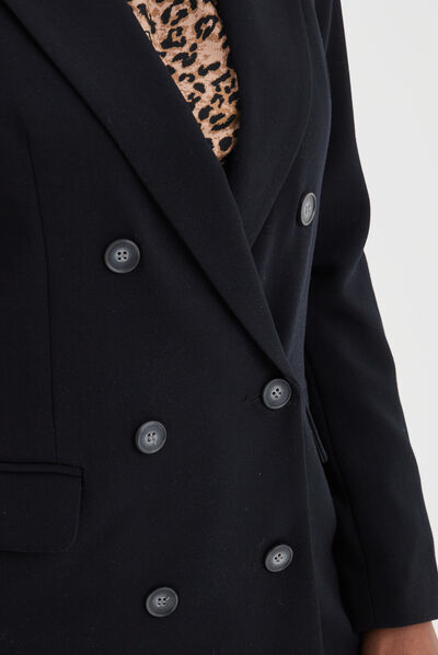 Veste blazer à boutons doublée noir femme