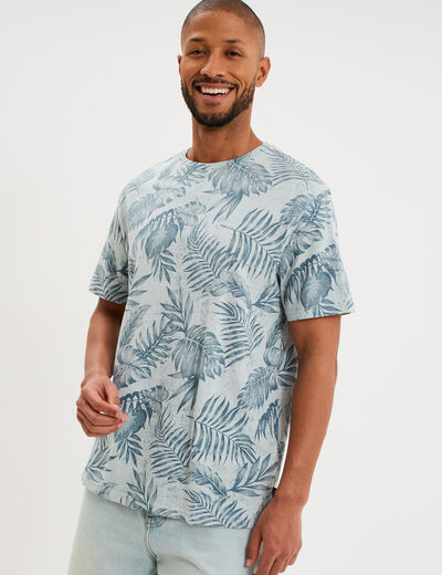 T-shirt manches courtes col rond gris homme