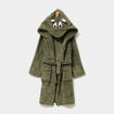 Peignoir à capuche effet polaire vert kaki garçon