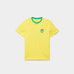 T-shirt maillot de football Br&eacute;sil coton jaune mixte