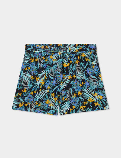 Short fluide ceinturé noir femme grande taille