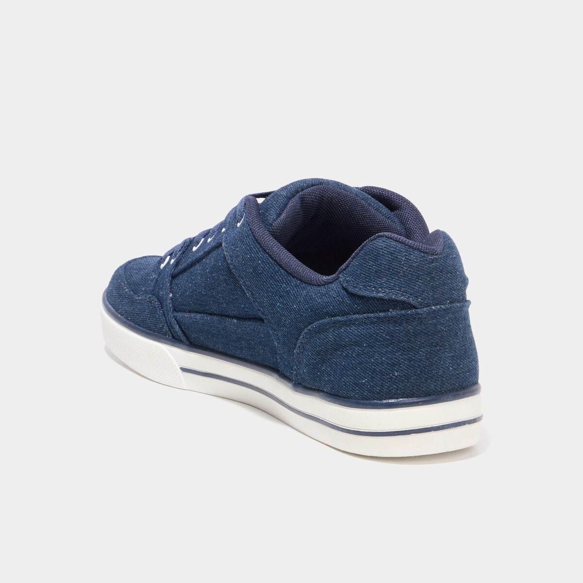 Tennis basses en toile &agrave; lacets bleu marine homme