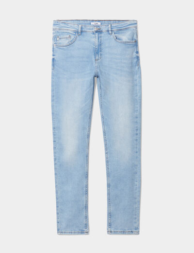 Jeans slim 5 poches denim bleach homme