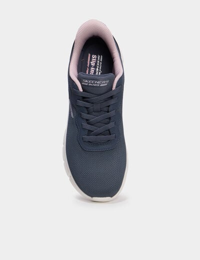 Baskets running lacets &eacute;lastiqu&eacute;s gris femme
