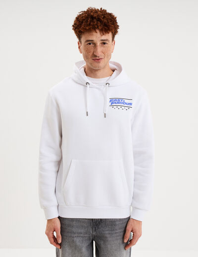 Sweat hoodie molleton Fast and Furious blanc homme