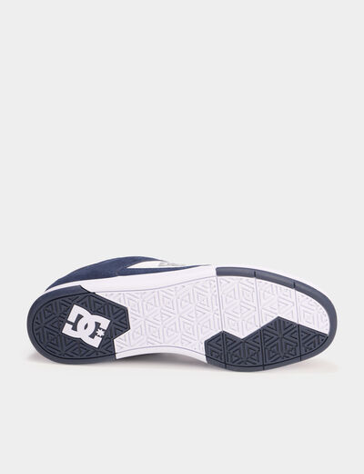 Baskets en cuir su&eacute;dine antid&eacute;rapantes bleu marine homme