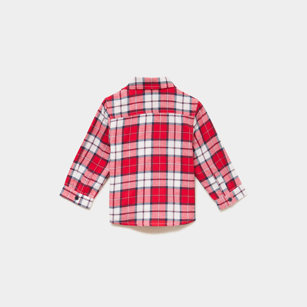 Ensemble 2 pi&egrave;ces chemise t-shirt coton rouge fonc&eacute; b&eacute;b&eacute; gar&ccedil;on