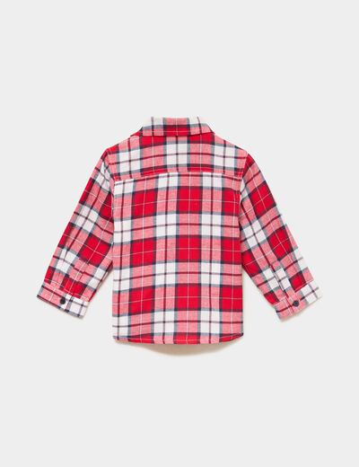 Ensemble 2 pi&egrave;ces chemise t-shirt coton rouge fonc&eacute; b&eacute;b&eacute; gar&ccedil;on