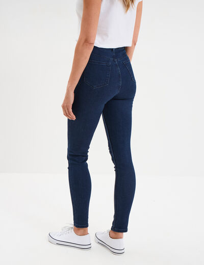 Jegging skinny taille haute denim brut femme