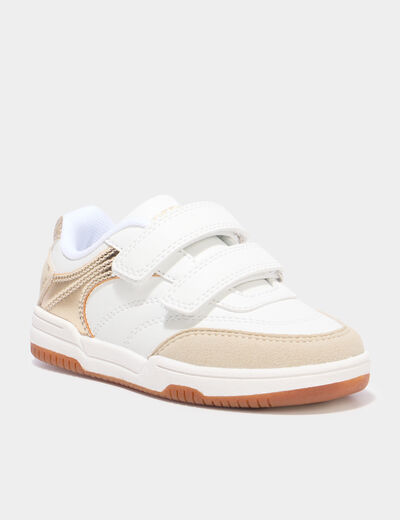 Baskets basses avec scratchs blanc fille