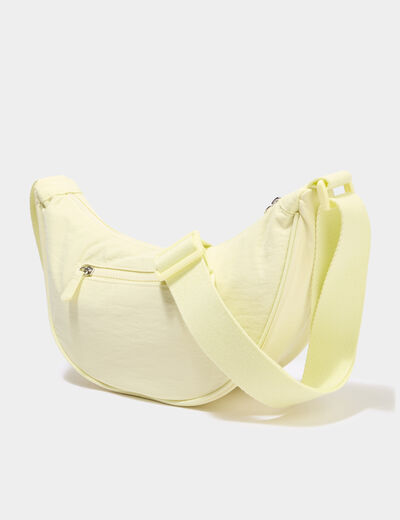 Sac banane en bandouli&egrave;re jaune pastel femme