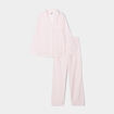 Ensemble pyjama pantalon chemise coton ecru femme
