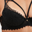 Soutien-gorge push up dentelle et laçage noir femme